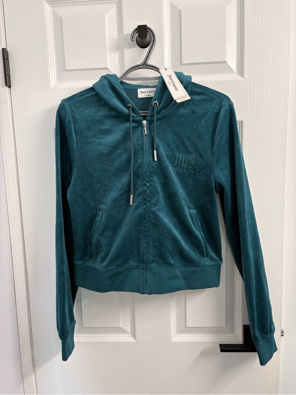 Juicy Couture Teal Velour Zip-Up hoody Medium track pants small